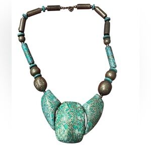 Turquoise Statement Bead Necklace - Women Jewelry